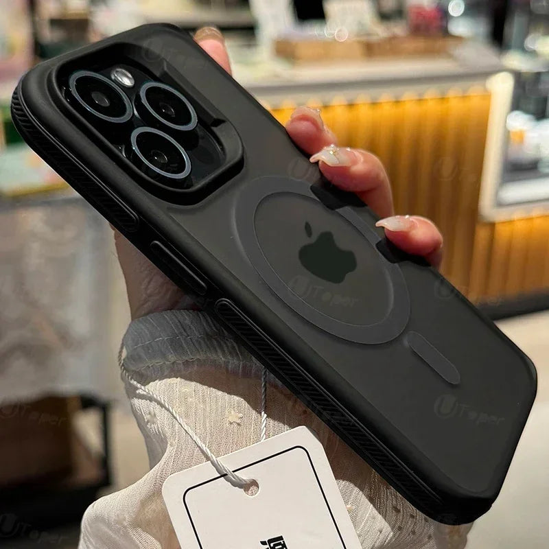 New Bicolor Matte Frosted Magnetic Phone Case For iPhone 17 16 15 14 Plus 13 12 11 Pro Max Translucent Shockproof Hard Cover