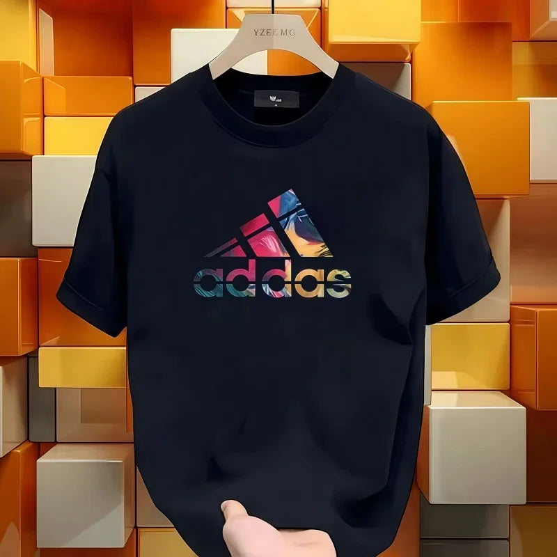 2025 Summer Men's T-shirt Short Sleeve Pure Cotton T-shirt Summer Slim Fit Full Cotton Half Sleeve Round Neck Breathable Trend