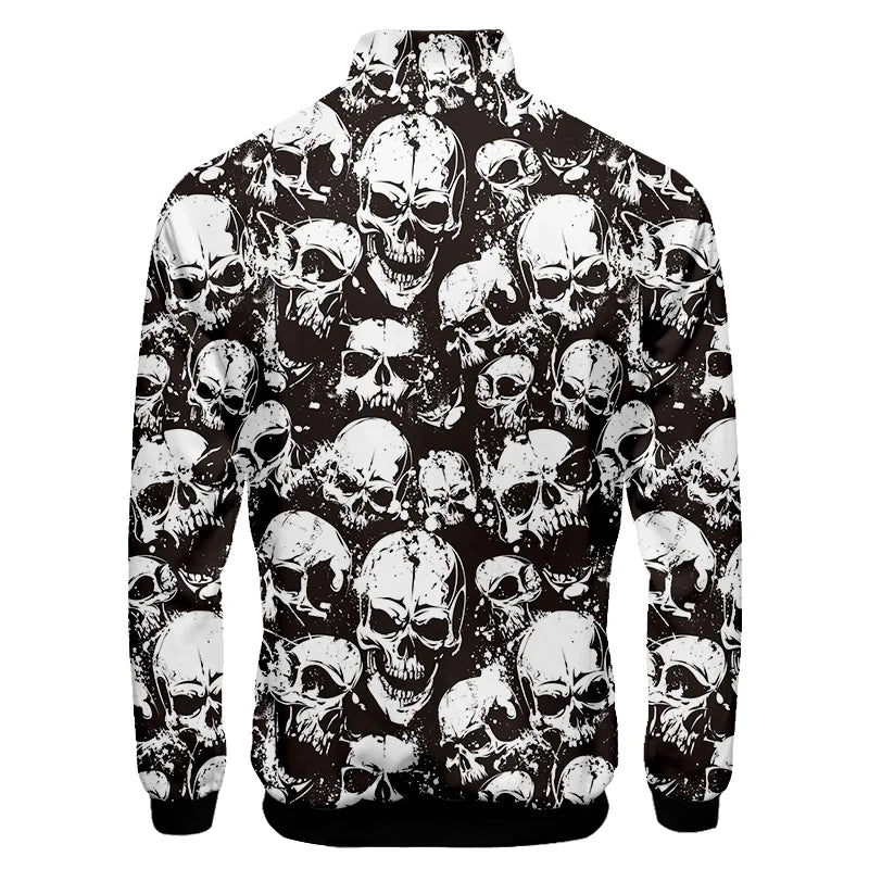 3D Printed Pink Rose Skull Zip Jacket For Men Clothes Funny Mens Designer Clothes Streetwear Men Coat Tops High Quality Jackets