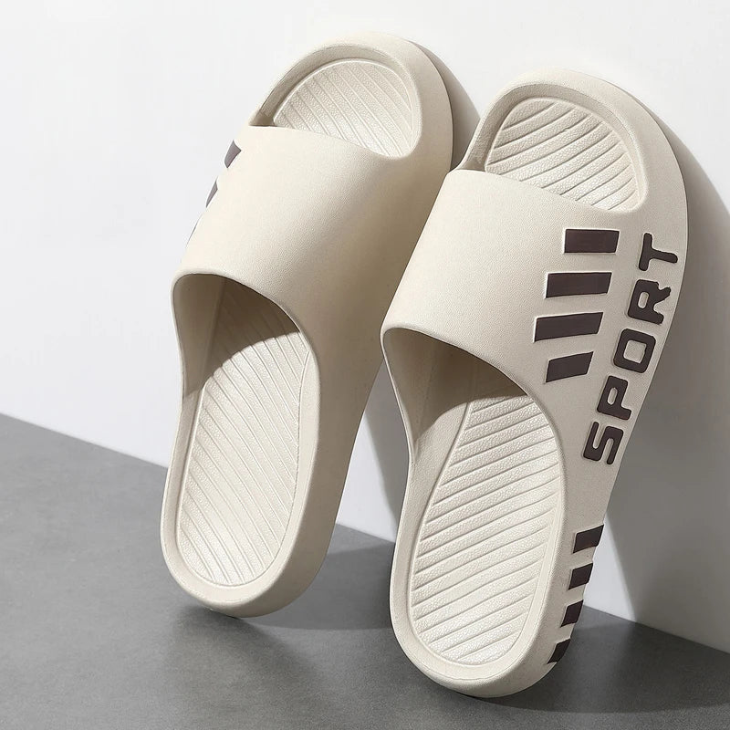 Summer Fashion Slippers For Men Indoor Outdoor Sandals Beach Flip Flop Thick Sole Male Slides Summer Non-Slip Men Shower Slipper