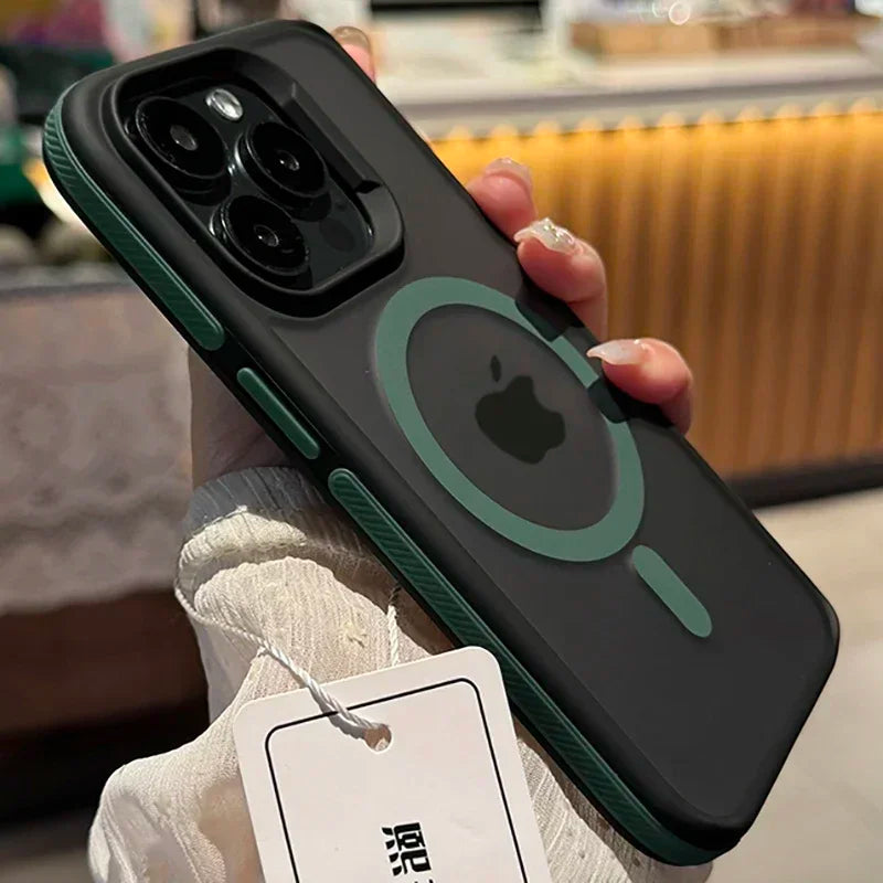 New Bicolor Matte Frosted Magnetic Phone Case For iPhone 17 16 15 14 Plus 13 12 11 Pro Max Translucent Shockproof Hard Cover