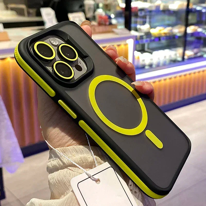 New Bicolor Matte Frosted Magnetic Phone Case For iPhone 17 16 15 14 Plus 13 12 11 Pro Max Translucent Shockproof Hard Cover