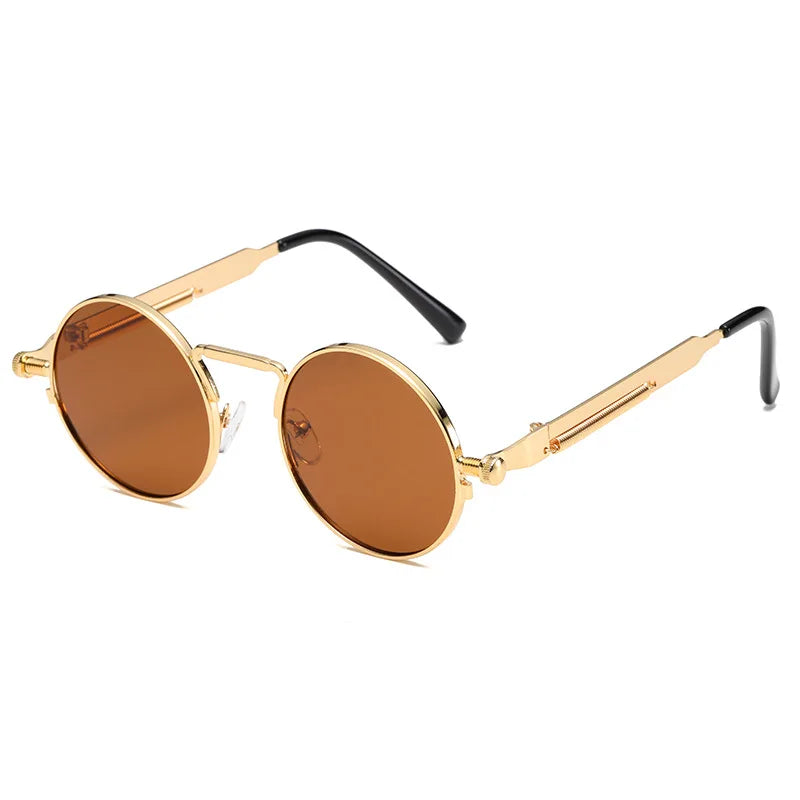 New Retro Round Frame Sunglasses Fashion Women's Slimming Glasses Trendy Street Photo Sun Glasses Men UV400  Gafas De Sol