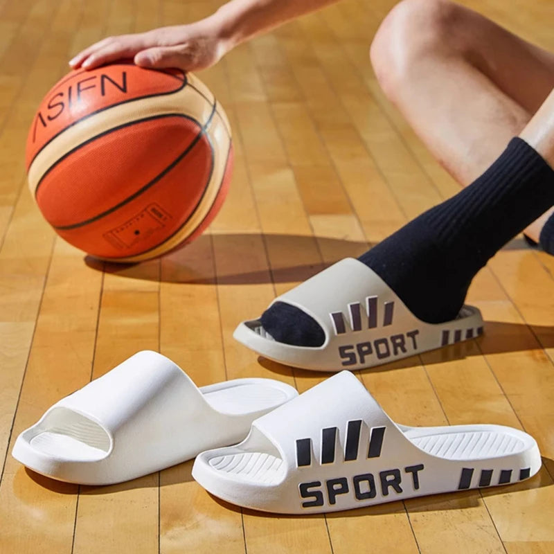 Summer Fashion Slippers For Men Indoor Outdoor Sandals Beach Flip Flop Thick Sole Male Slides Summer Non-Slip Men Shower Slipper