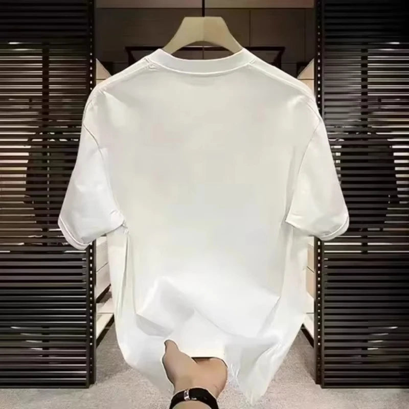 Internet Celebrity Hot Selling Brand Short Sleeved T-shirt for Men and Women, American Printed Trendy Casual Loose Round Neck H