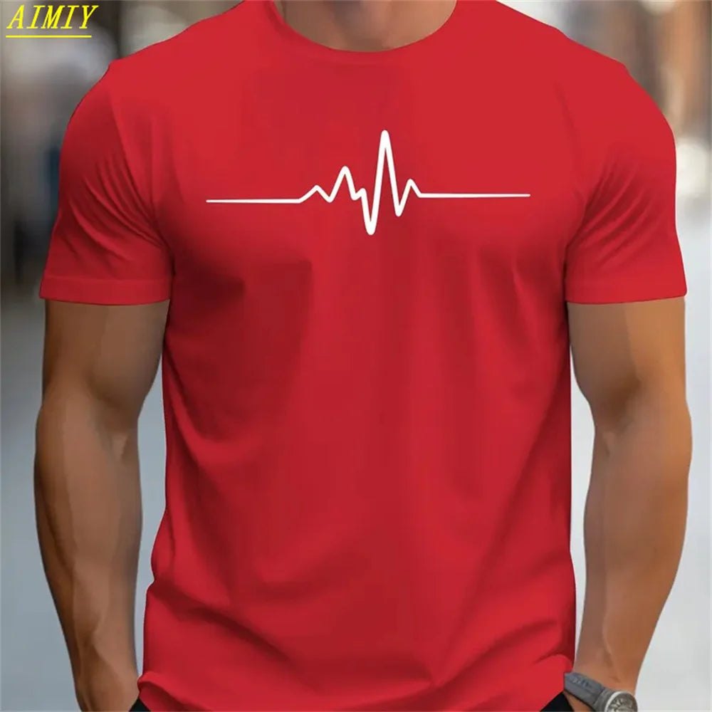 Summer Men's T-shirt Top Casual Loose Fit Oversized T-shirt PARI Letter Pattern Printed Round Neck Short Sleeved Homme Vêtement