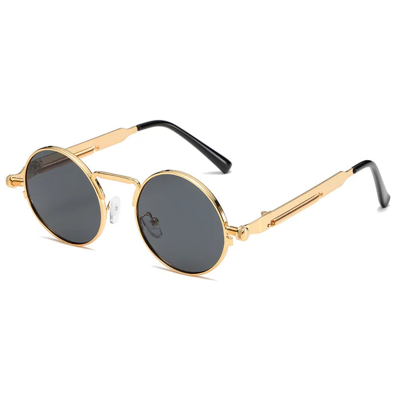 New Retro Round Frame Sunglasses Fashion Women's Slimming Glasses Trendy Street Photo Sun Glasses Men UV400  Gafas De Sol