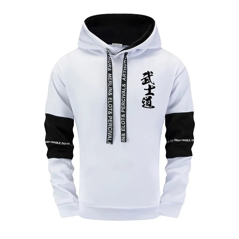 Autumn Winter Casual Sweatshirt Jogger Sportswear Japan Bushido Print Outfit 2025 New Fashion Men's Tracksuit Hoodies Sweatpants