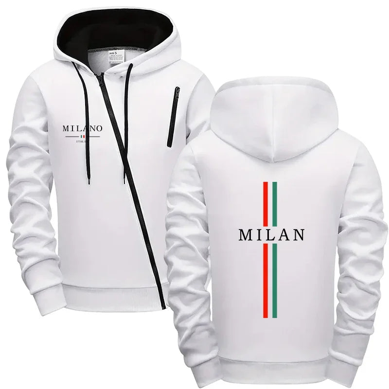 Quality Autumn Winter Hoodie Comfort Single Sweatshirts Hot Sales Top Pants Men's Versatile Diagonal Zipper Jacket Casual Sports