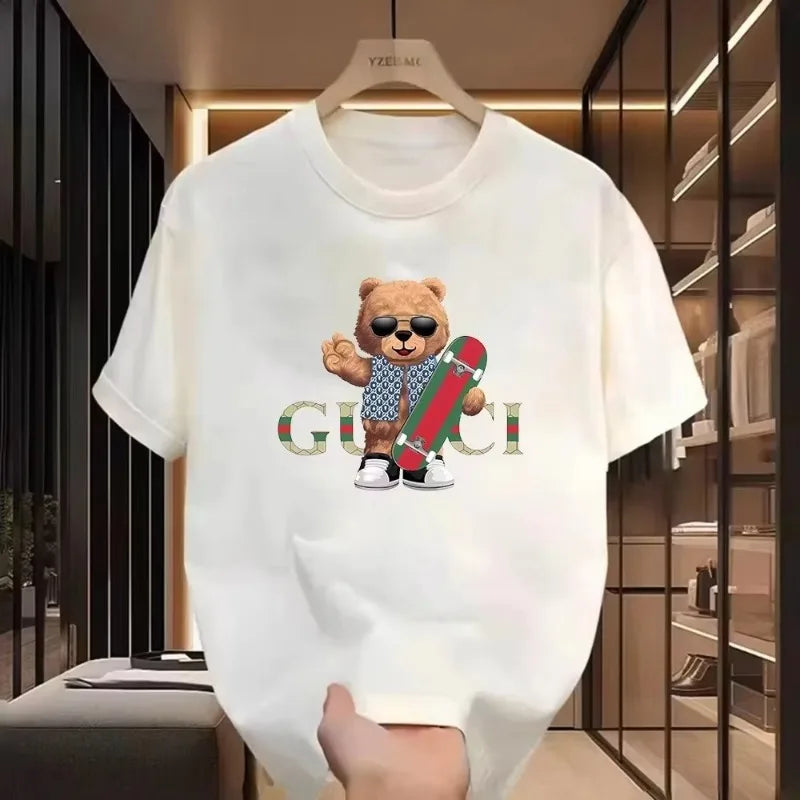 2025 Men's Trend Fashion New Summer Alphabet Pattern Printed T-shirt Pure Cotton Harajuku Classic Breathable Fashion T-shirt